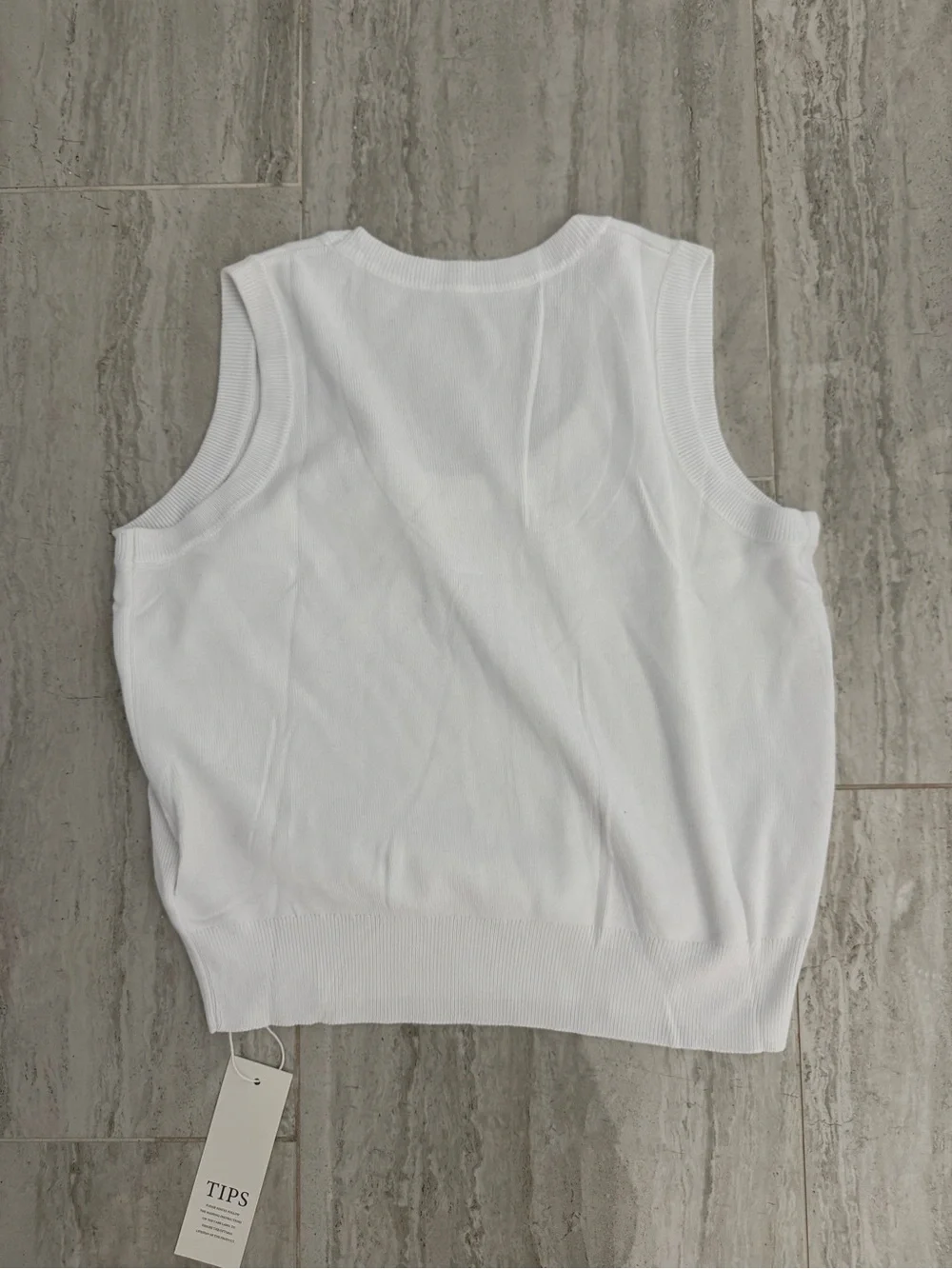 White Sleeveless Knit Tank Top